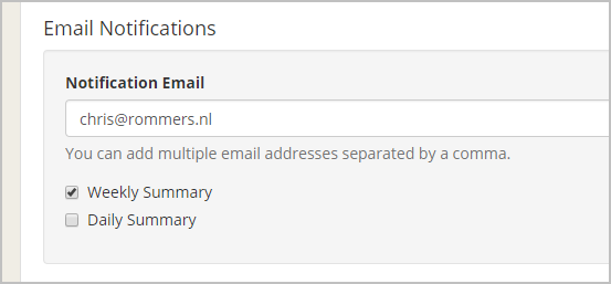 MailMunch notificaties per dag of per week