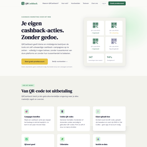 SiteSpurt-prototype website QRCashback